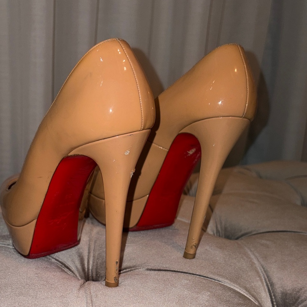 Christian Louboutin Beige Heels with Red Soles